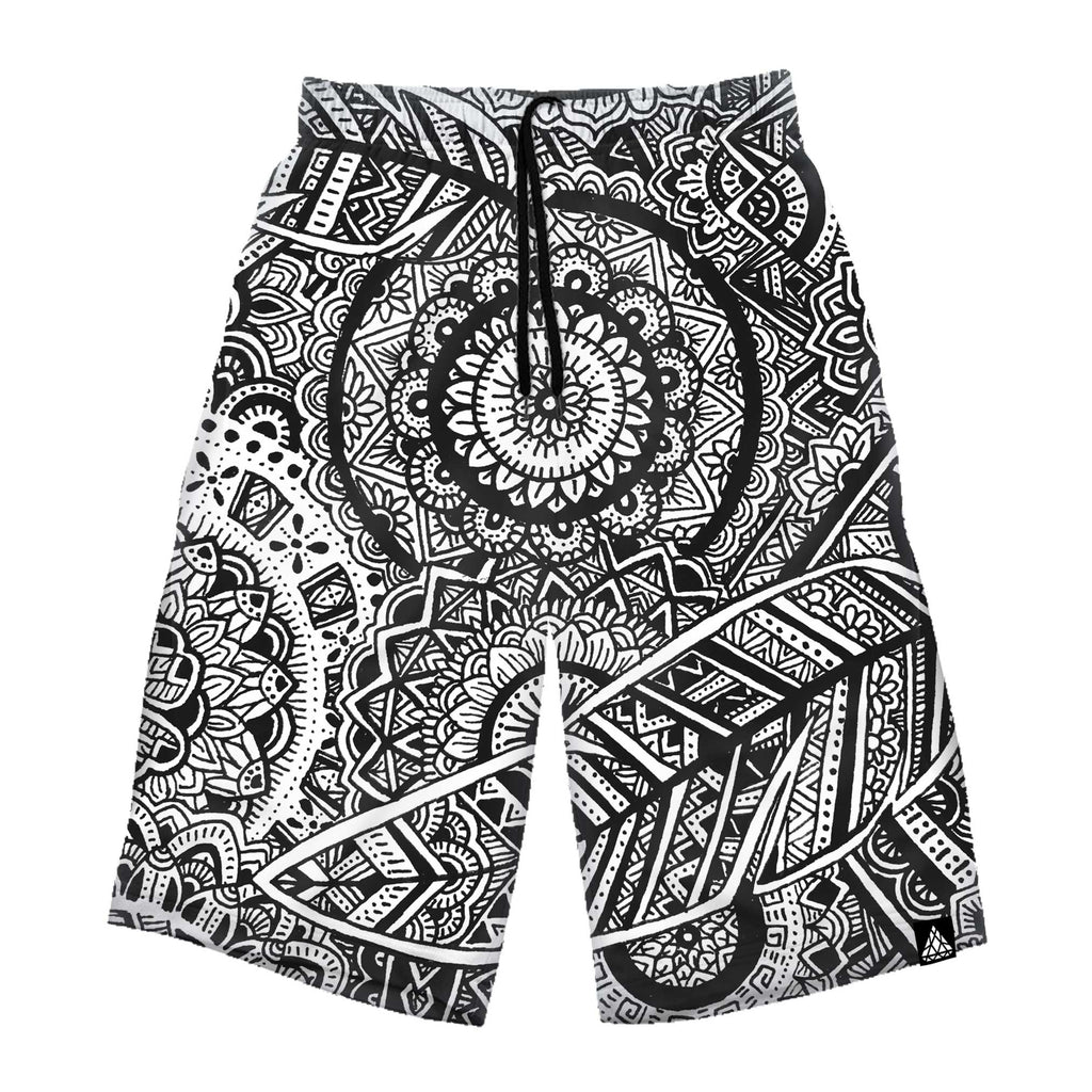 FEATHER MANDALA LONG SHORTS