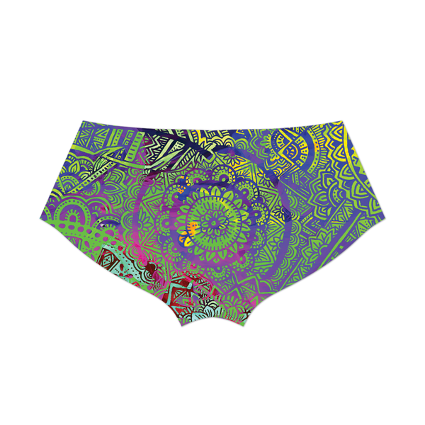 FEATHER MANDALA VIBE BOOTY SHORTS