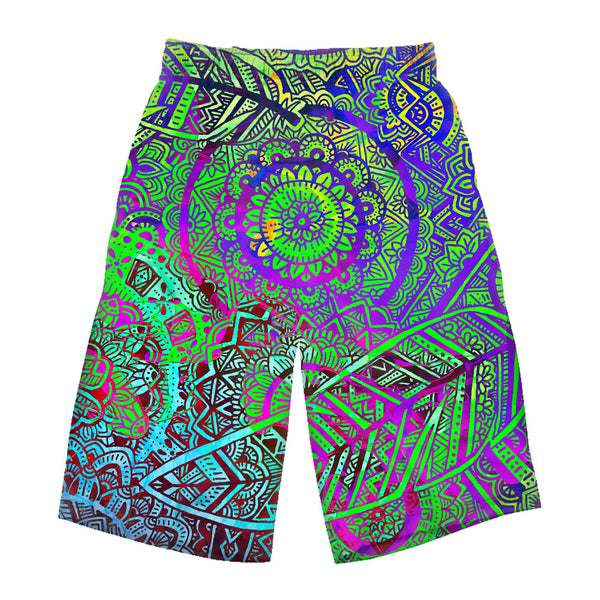 FEATHER MANDALA VIBE LONG SHORTS