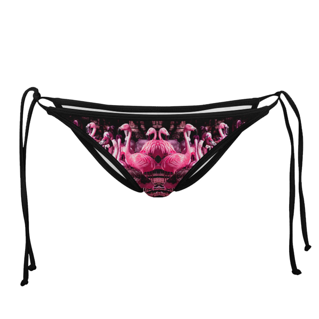 FLAMINGO BLACK STRING BIKINI BOTTOMS