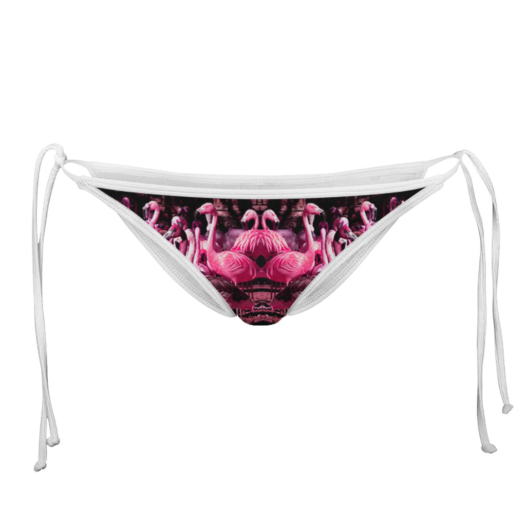 FLAMINGO WHITE STRING BIKINI BOTTOMS