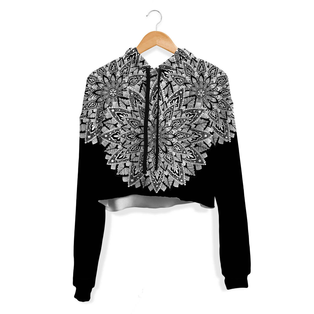 FLORAMANDALA CROP HOODIE