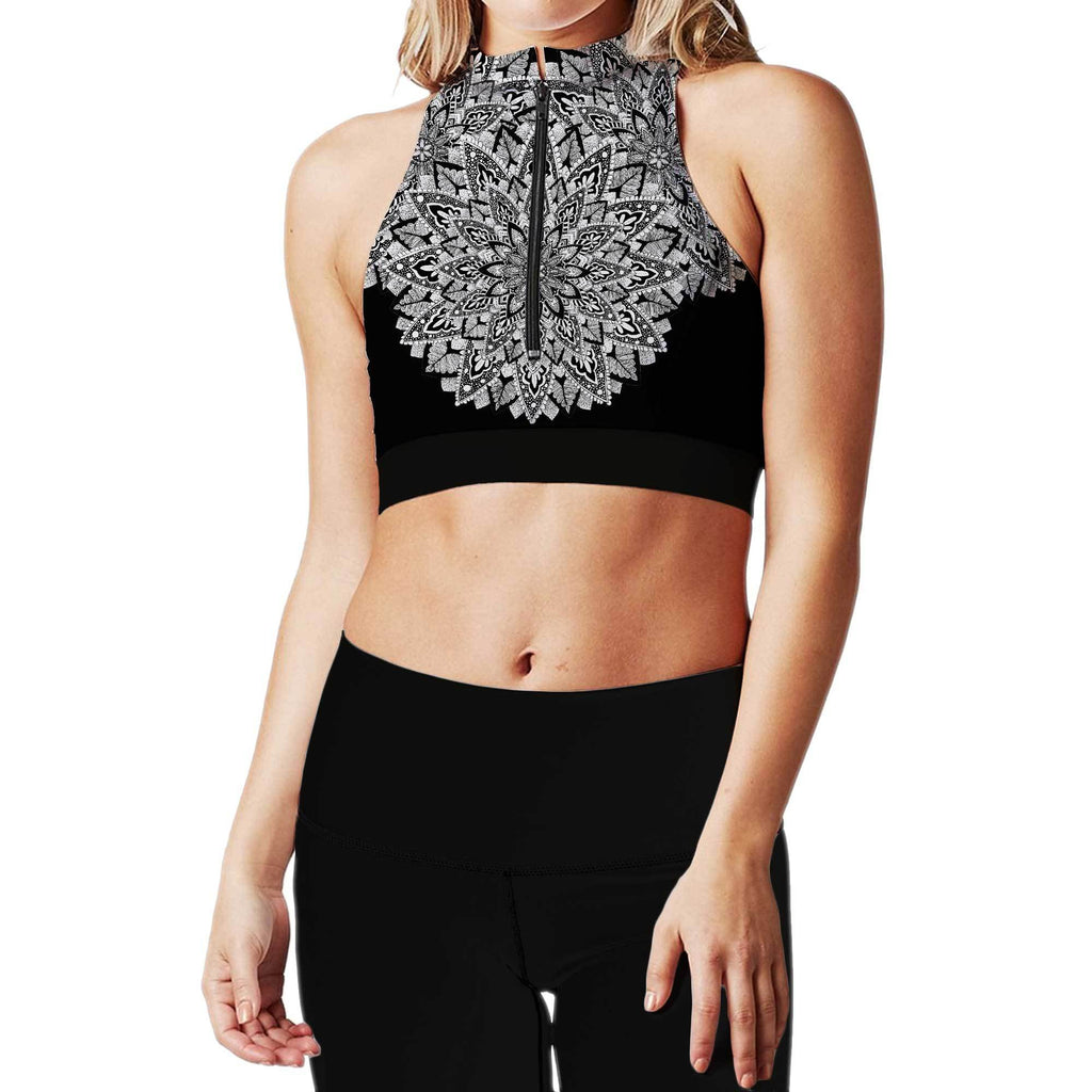 FLORAMANDALA ZIP UP SPORTS BRA
