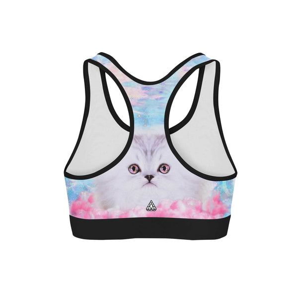 FLUFFY SPACE MUNCHKIN SPORTS BRA