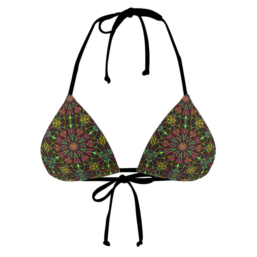 FUTURE MANDALA BLACK STRING BIKINI TOP