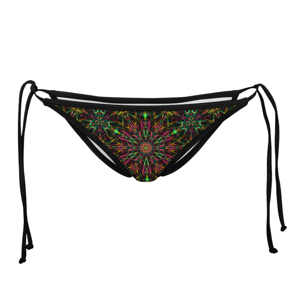 FUTURE MANDALA BLACK STRING BIKINI BOTTOMS