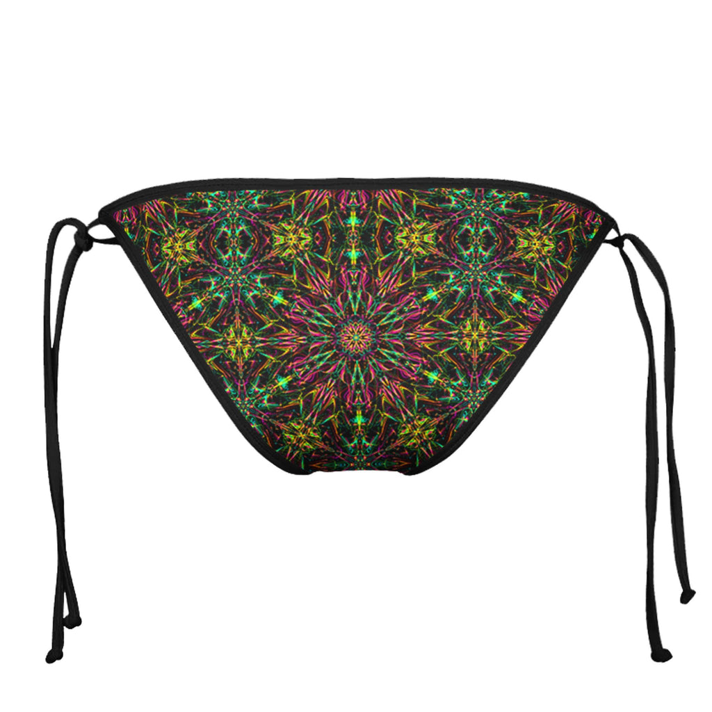 FUTURE MANDALA BLACK STRING BIKINI BOTTOMS