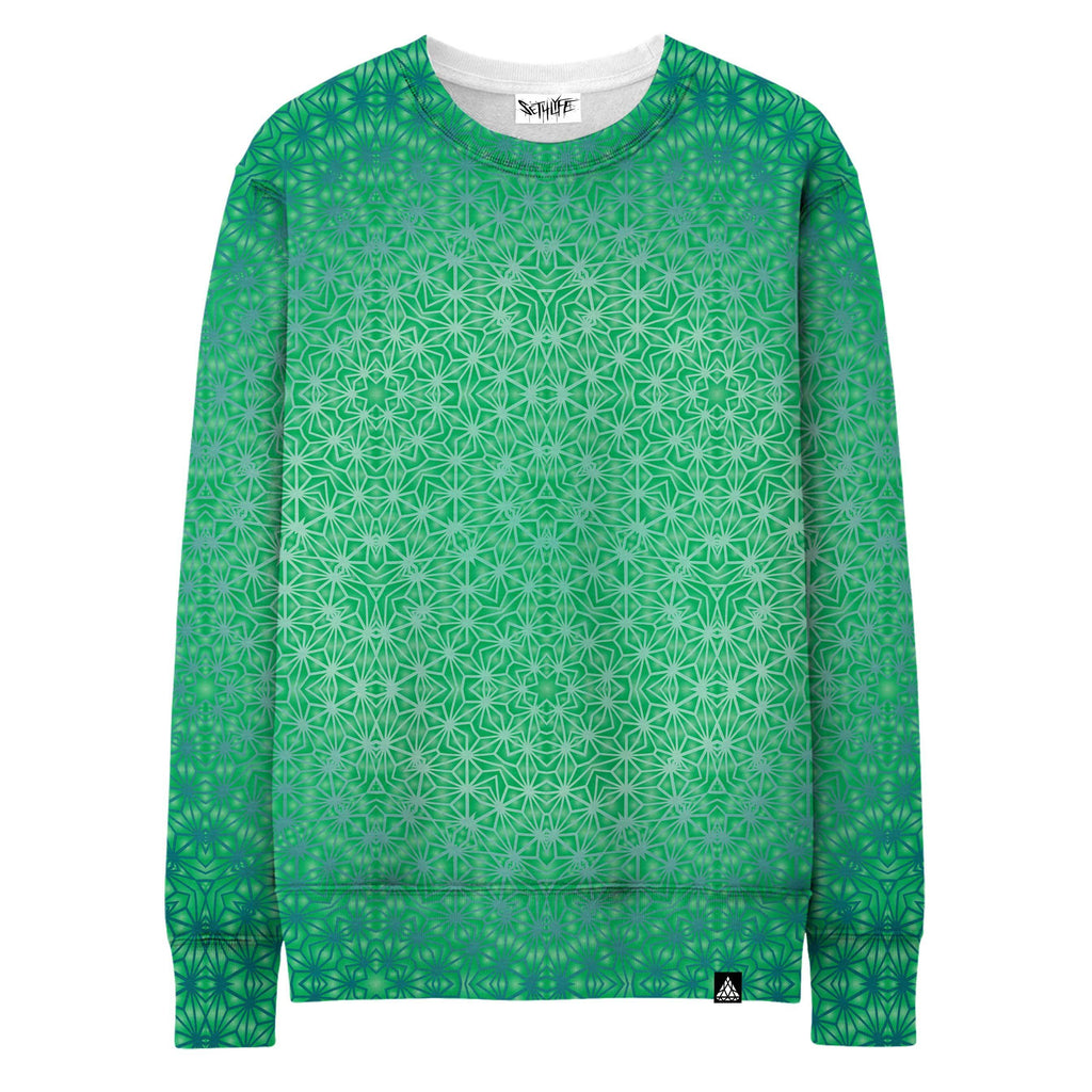 GREEN COSMIC STARGRID SWEATSHIRT