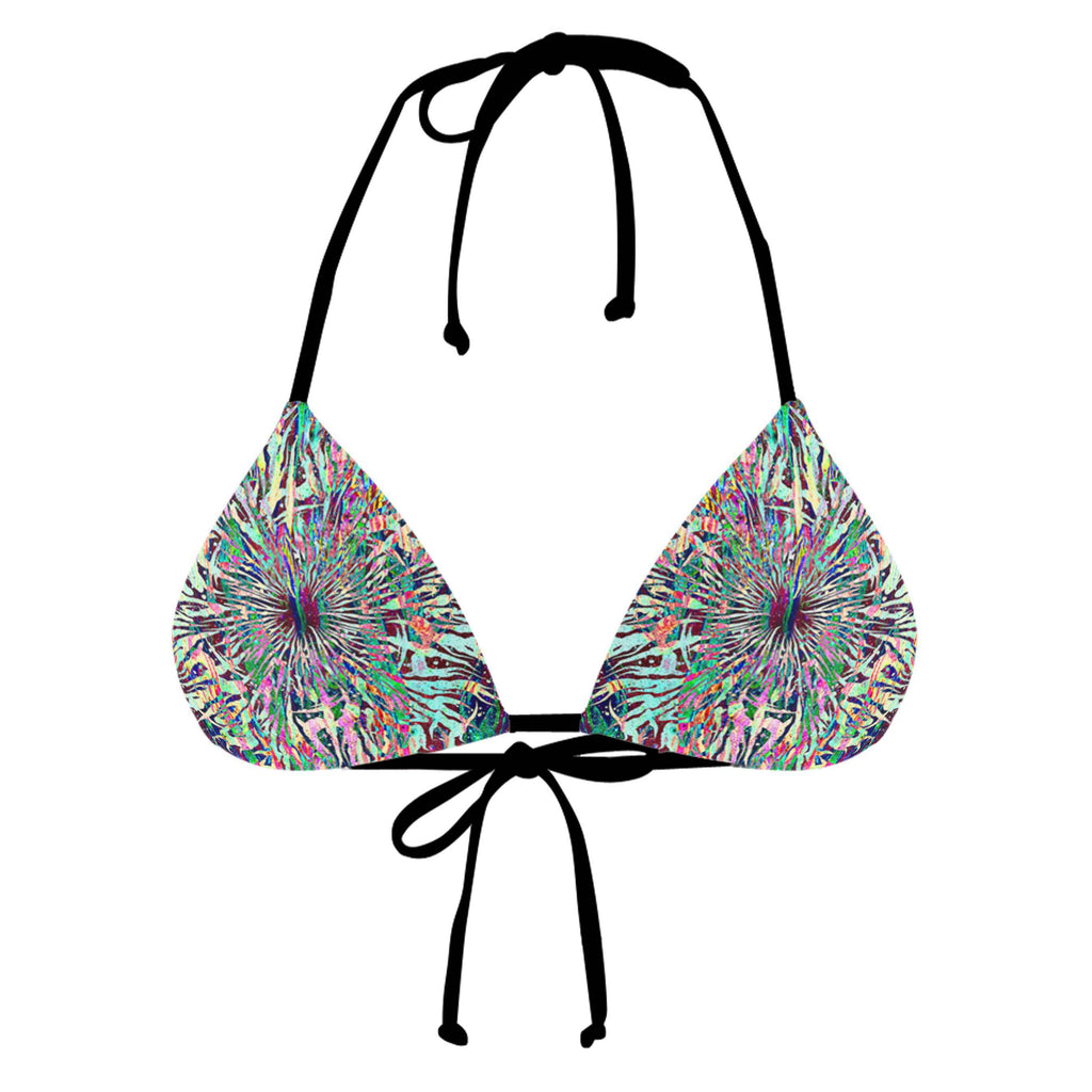 GRIME MANDALA BLACK STRING BIKINI TOP