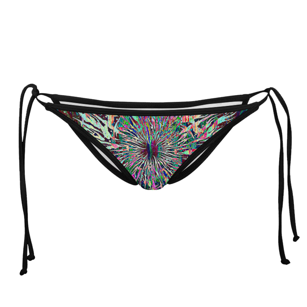 GRIME MANDALA BLACK STRING BIKINI BOTTOMS