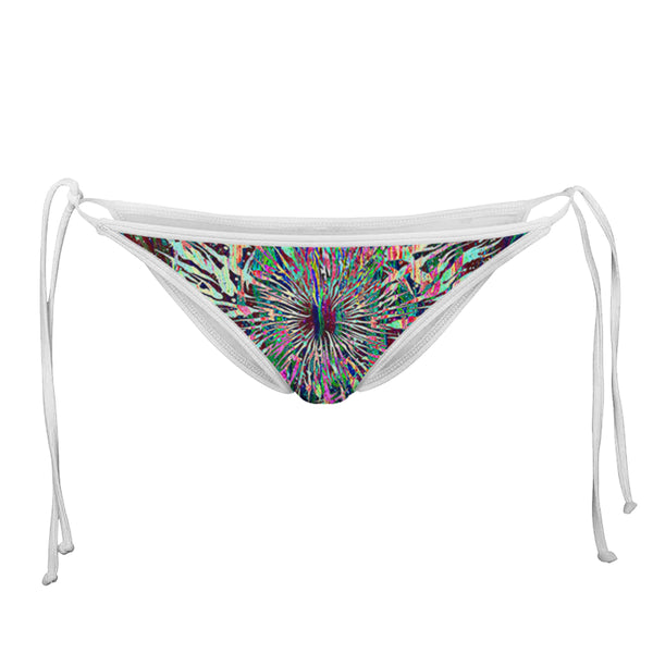 GRIME MANDALA WHITE STRING BIKINI BOTTOMS