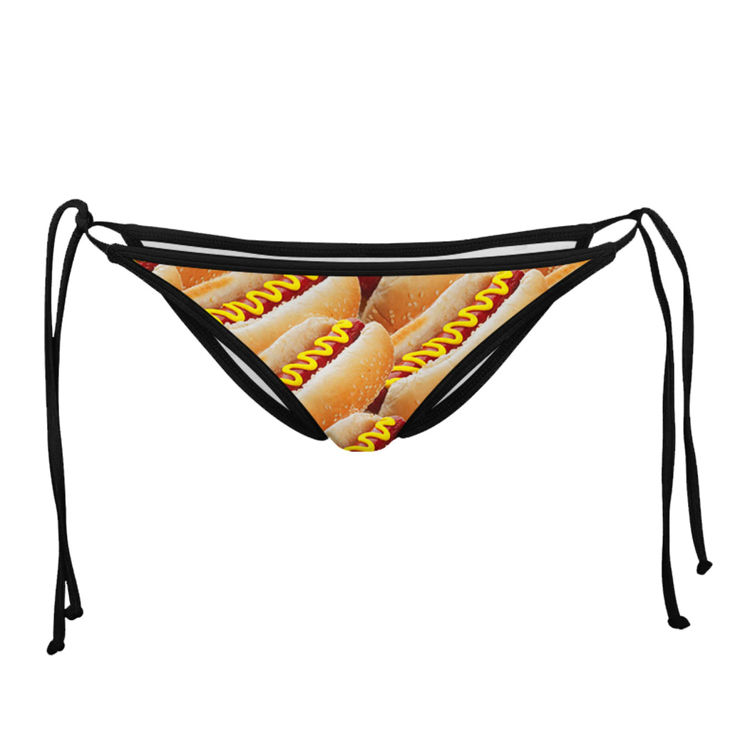 HOT DOG BLACK STRING BIKINI BOTTOMS