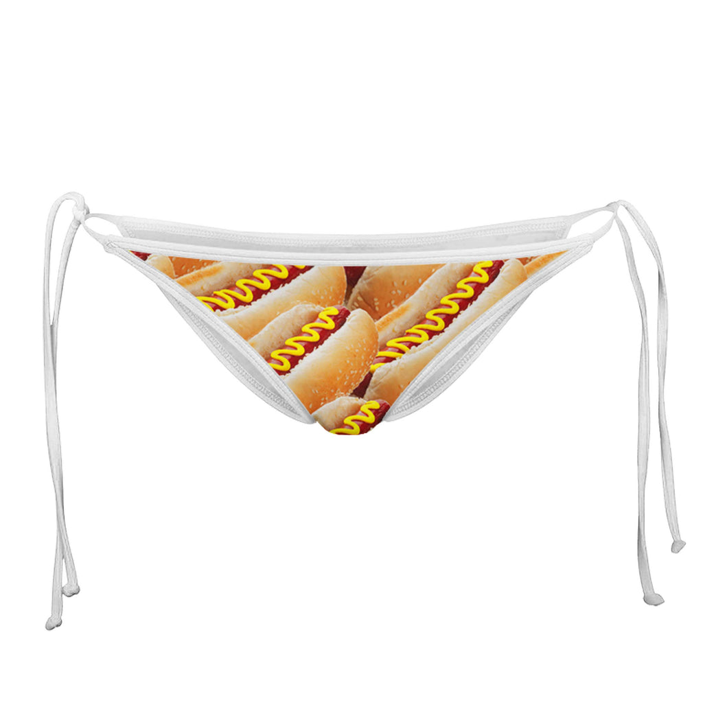 HOT DOG WHITE STRING BIKINI BOTTOMS