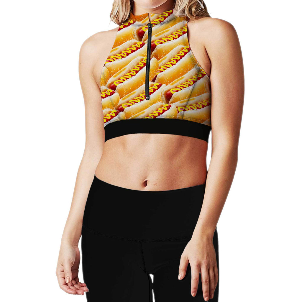 HOT DOG ZIP UP SPORTS BRA