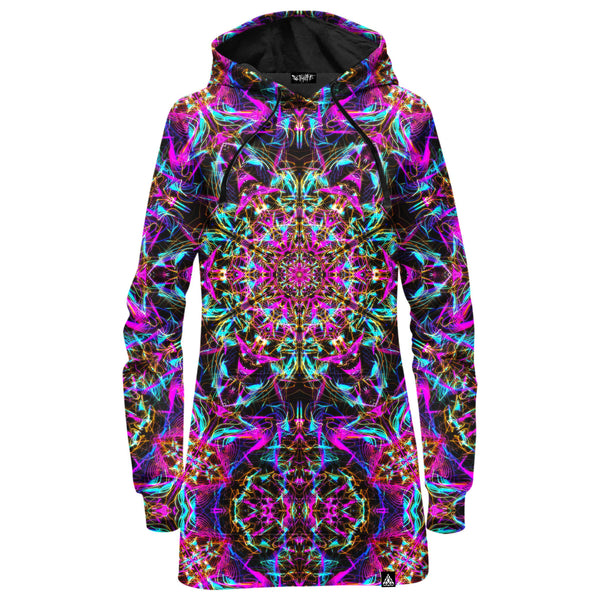 NEON MANDALA HOODIE DRESS
