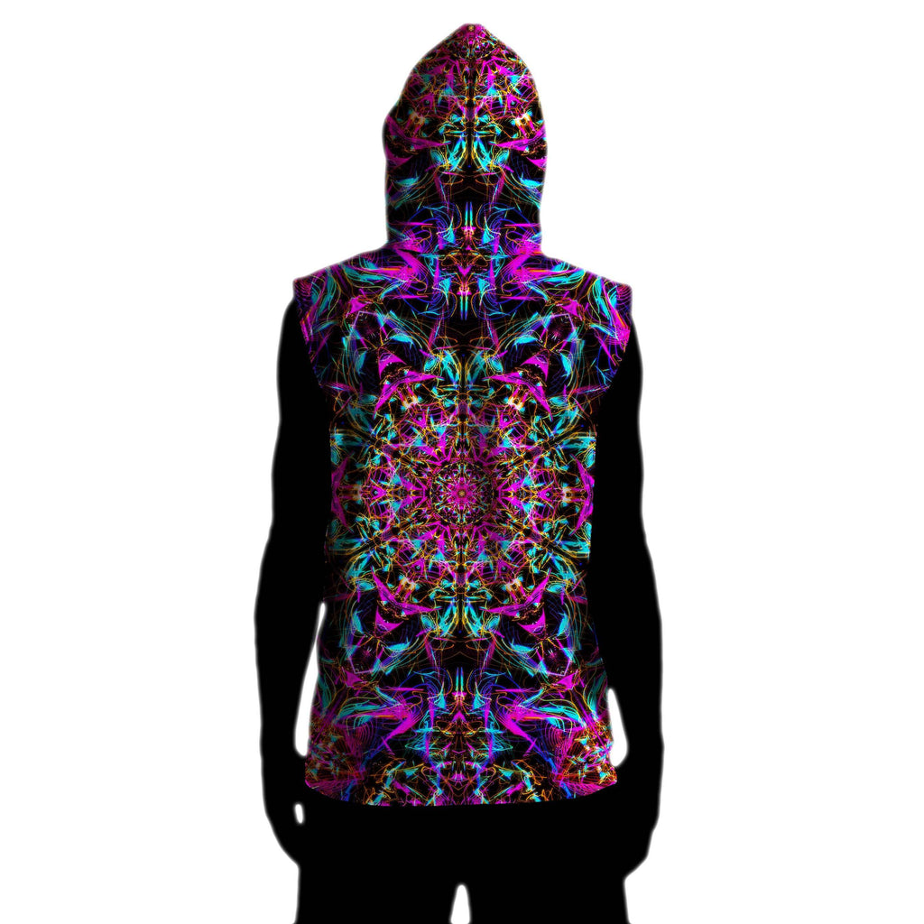 NEON MANDALA SLEEVELESS HOODIE