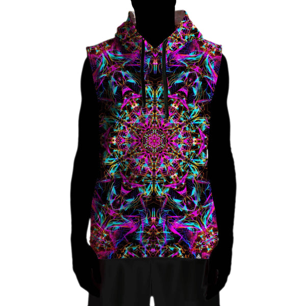 NEON MANDALA SLEEVELESS HOODIE