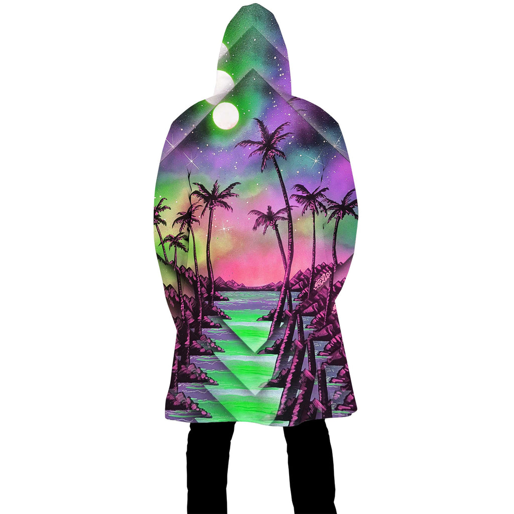 PALM TREE GLITCH ZIP UP CLOAK