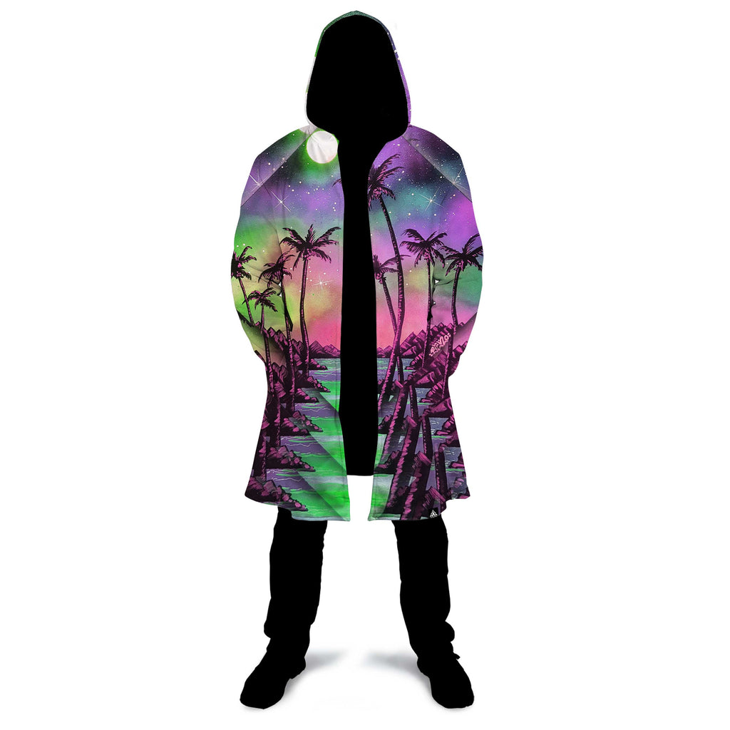 PALM TREE GLITCH ZIP UP CLOAK