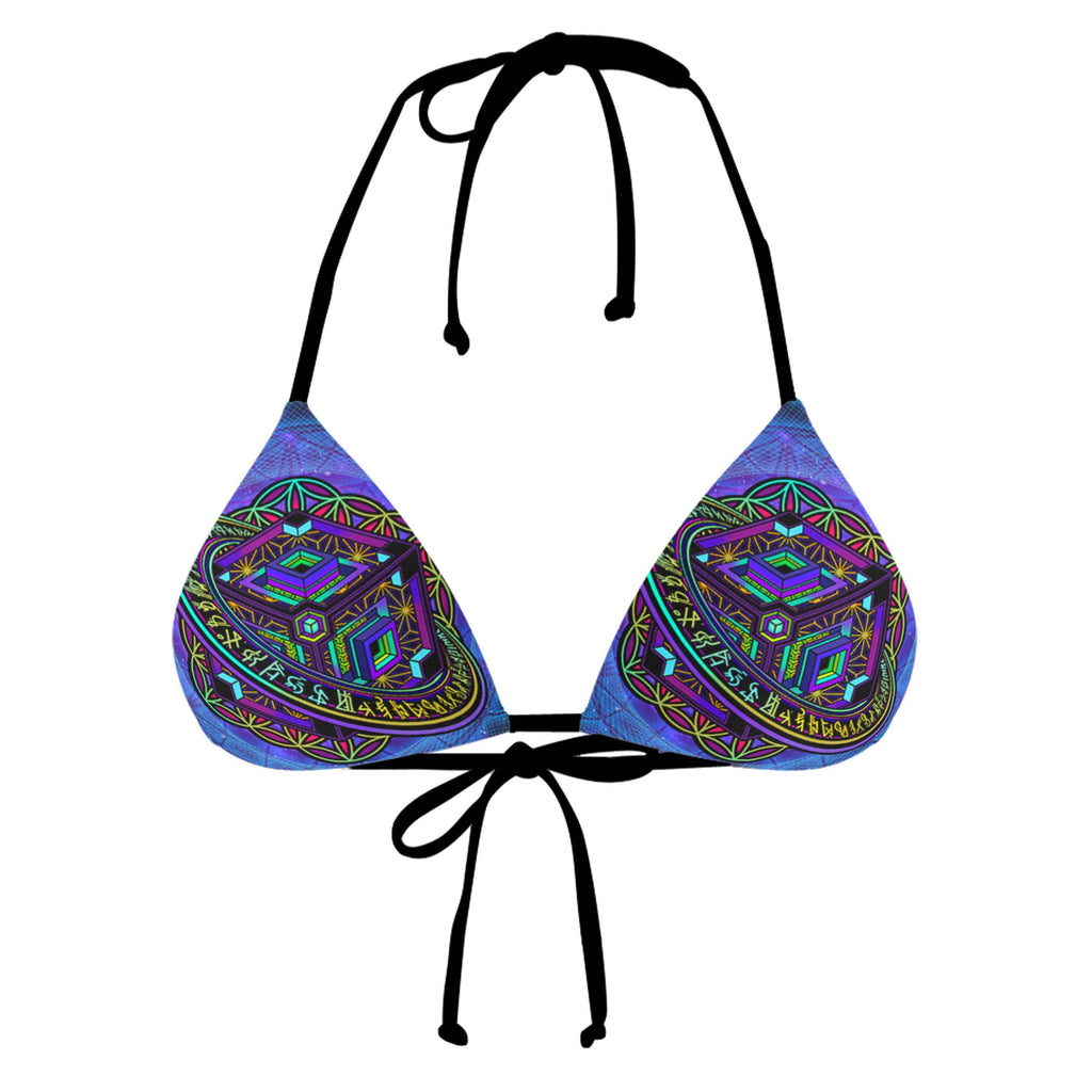 PERSPECTIVE BLACK STRING BIKINI TOP