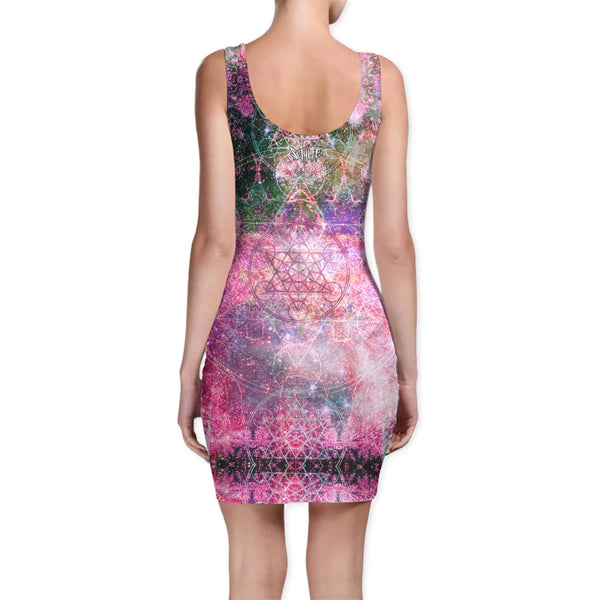 PINEAL METATRON GALAXY BODYCON DRESS