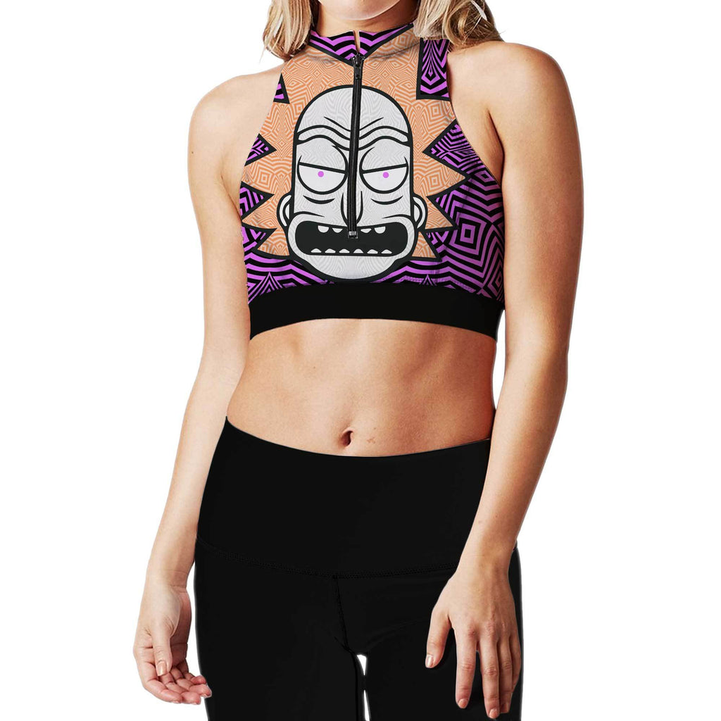 RICK PINK ZIP UP SPORTS BRA