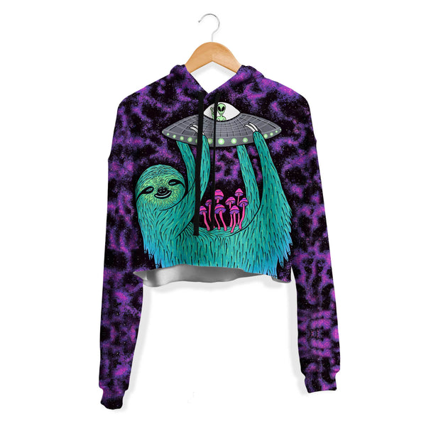 SLOTH ABDUCTION CROP HOODIE