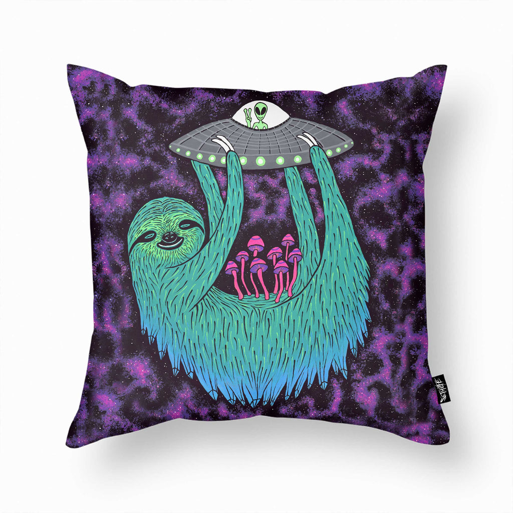 SLOTH ABDUCTION THROW PILLOW