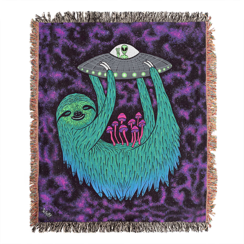 SLOTH ABDUCTION WOVEN  BLANKET
