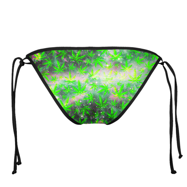 SPACE GANJA BLACK STRING BIKINI BOTTOMS