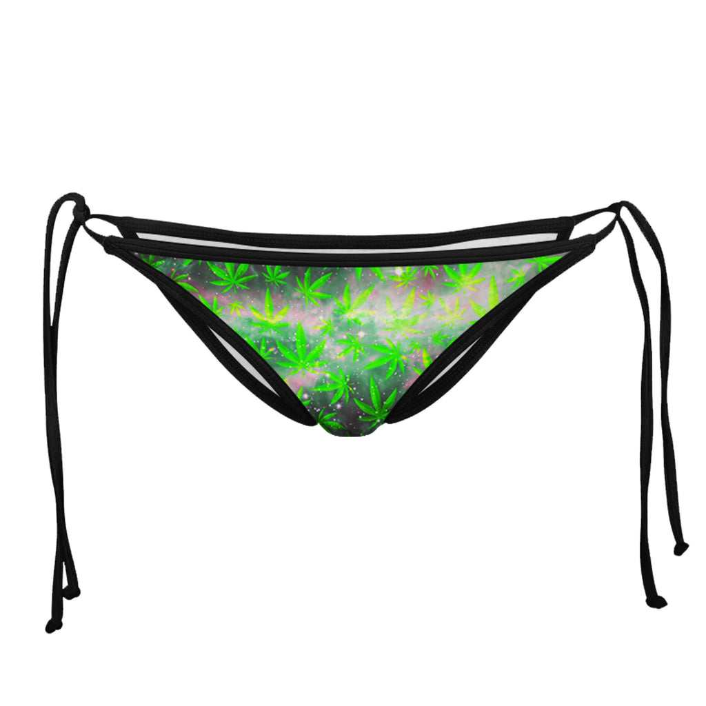 SPACE GANJA BLACK STRING BIKINI BOTTOMS