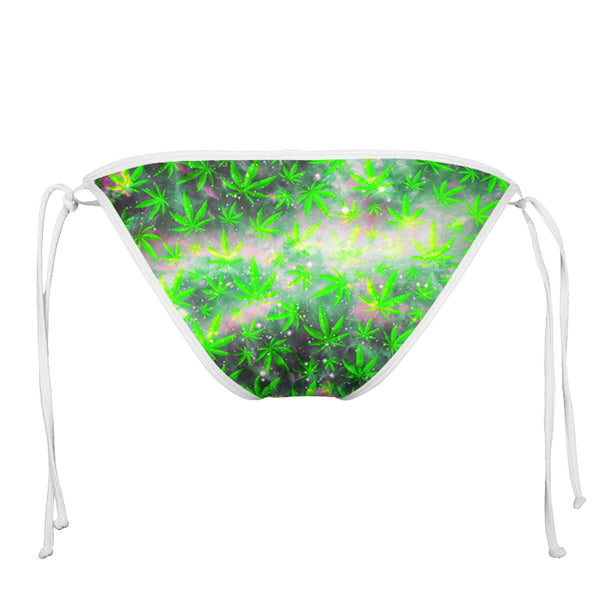 SPACE GANJA WHITE STRING BIKINI BOTTOMS