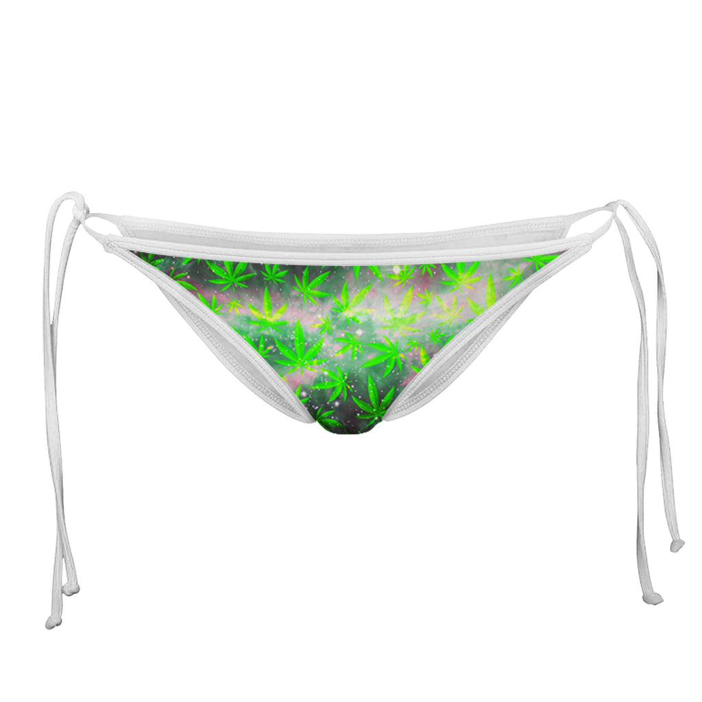 SPACE GANJA WHITE STRING BIKINI BOTTOMS