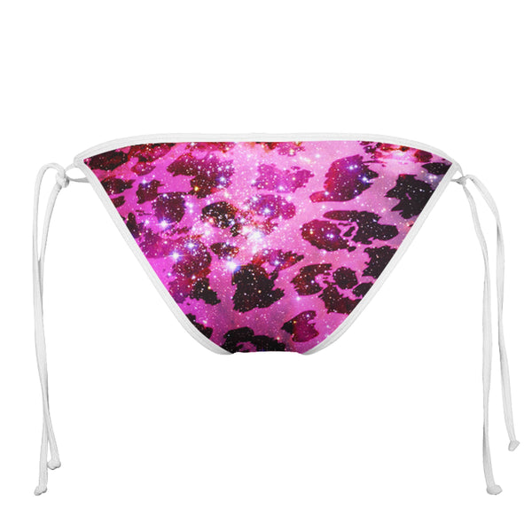 SPACE LEOPARD WHITE STRING BIKINI BOTTOMS