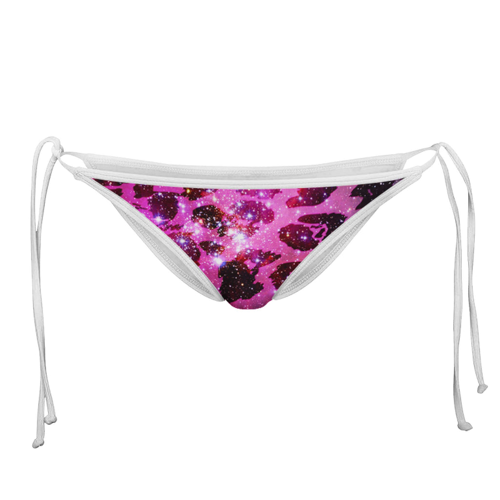 SPACE LEOPARD WHITE STRING BIKINI BOTTOMS