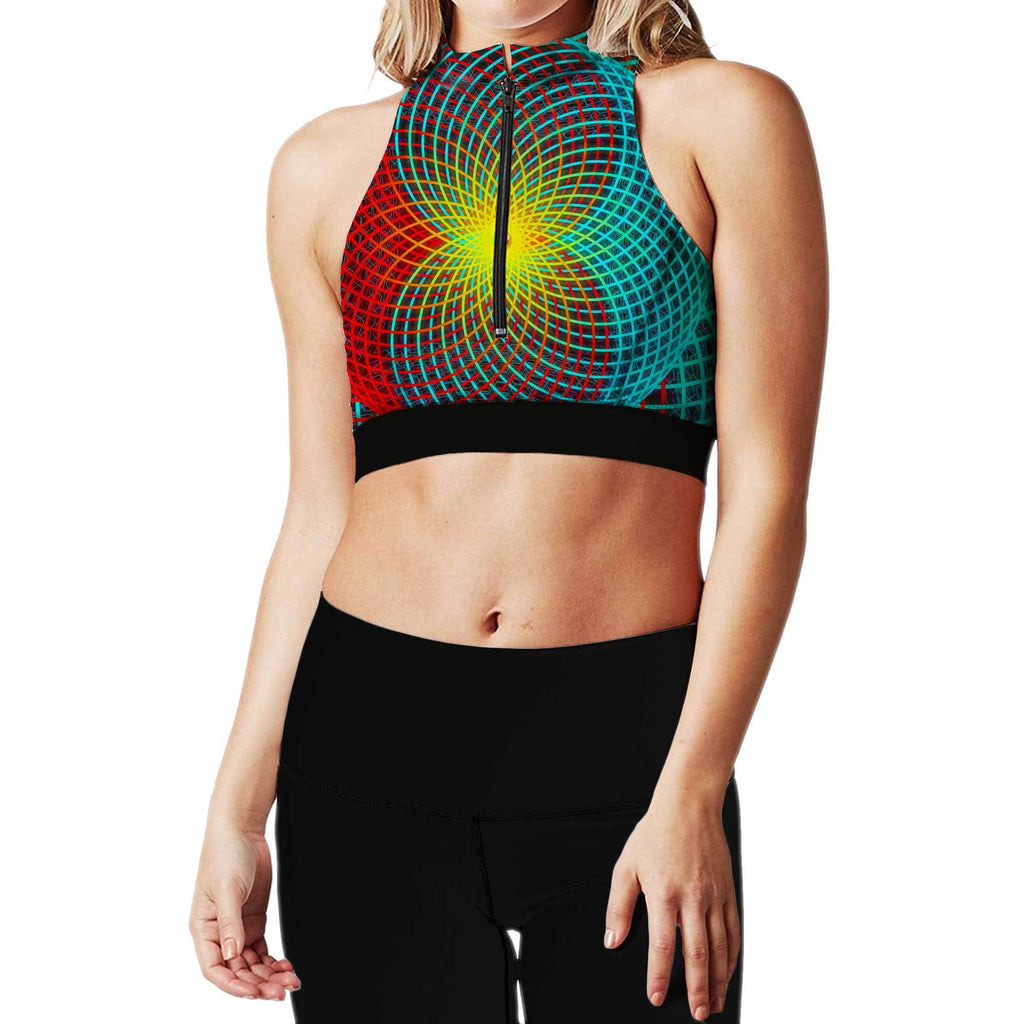 TRANCE ZIP UP SPORTS BRA