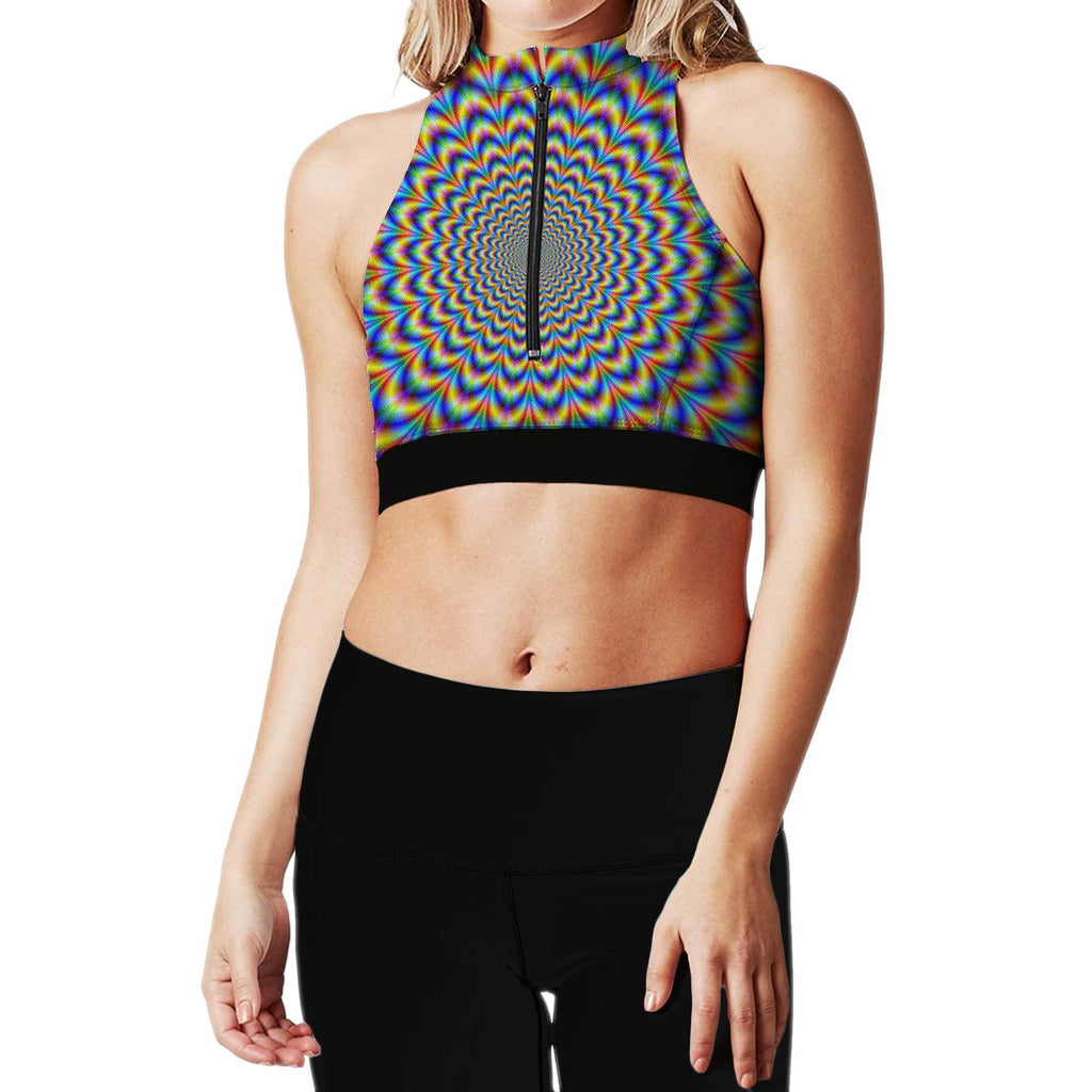 TRIPPY ZIP UP SPORTS BRA