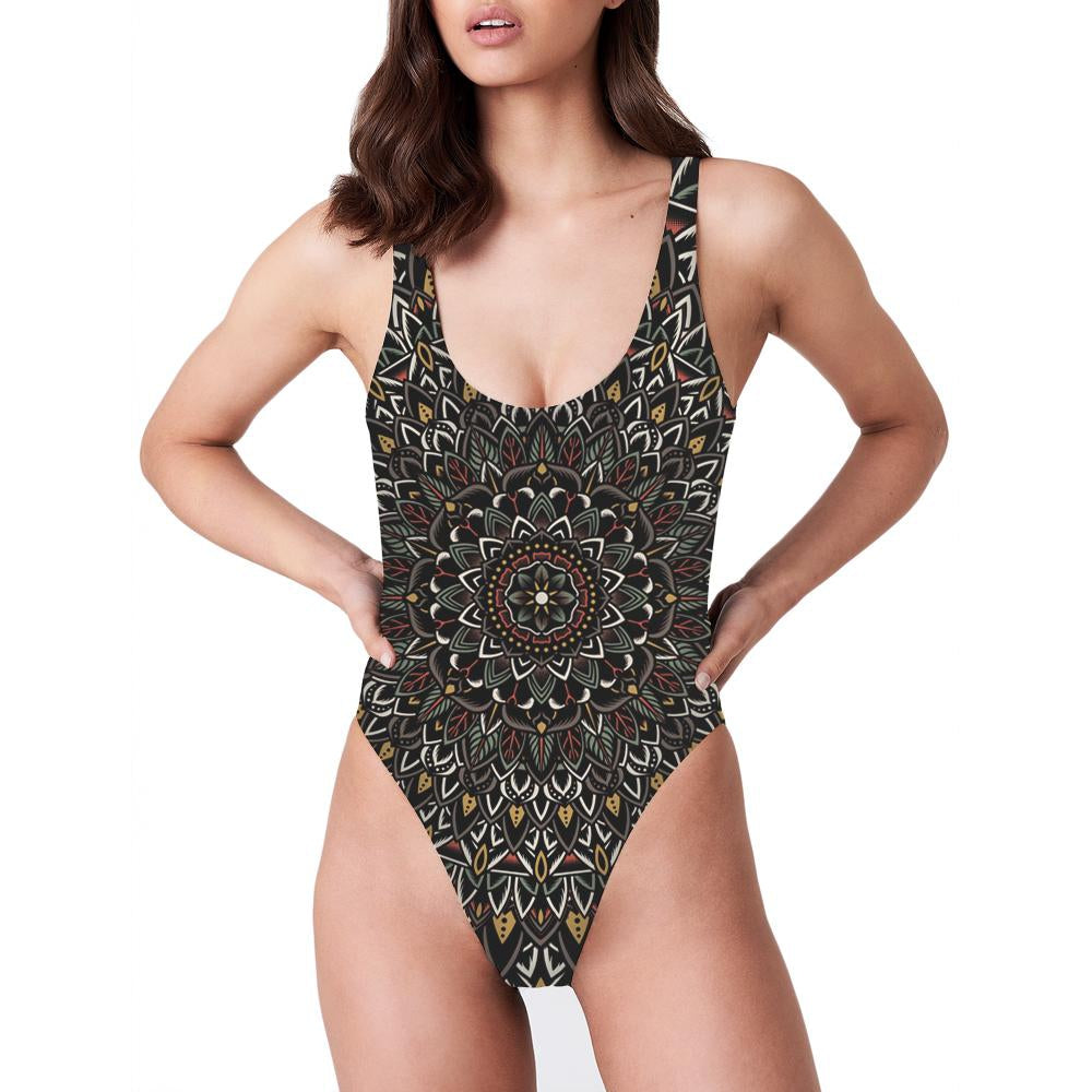 Set 4 Lyfe - FLOWER MANDALA - HIGH CUT BODYSUIT - Clothing Brand - Swimsuit High Cut - SET4LYFE Apparel