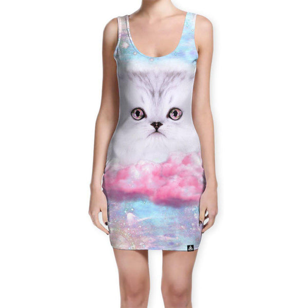 FLUFFY SPACE MUNCHKIN BODYCON DRESS