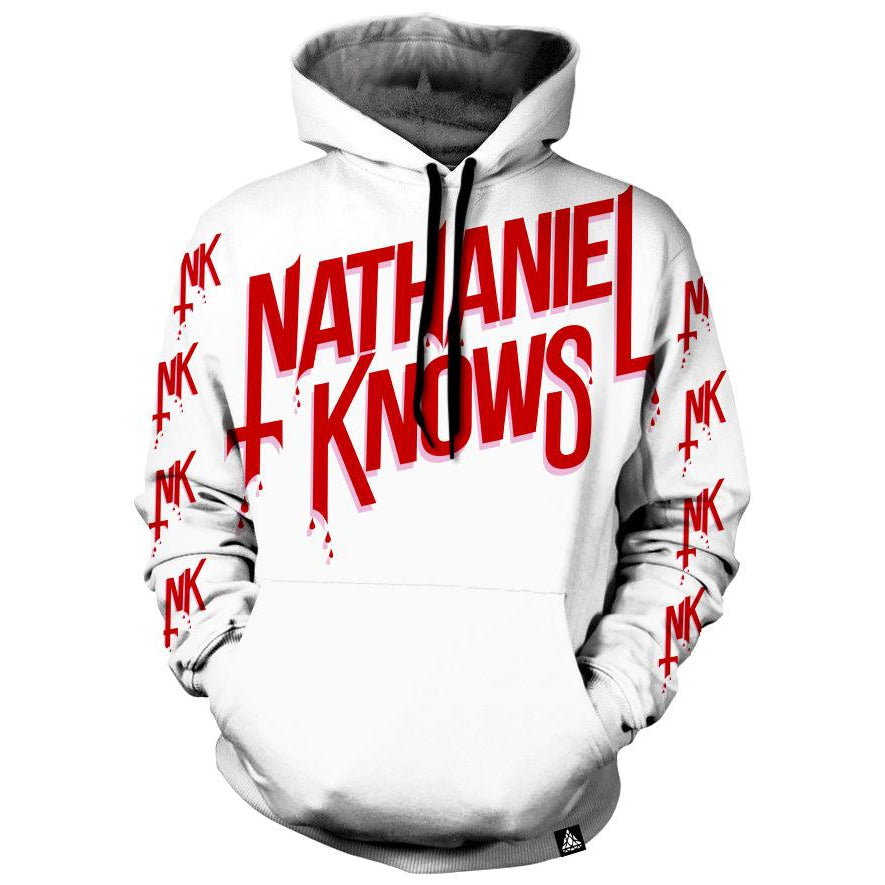 Set 4 Lyfe / Nathaniel Knows - NK ALL DAY WHITE HOODIE - Clothing Brand - Pullover Hoodie - SET4LYFE Apparel