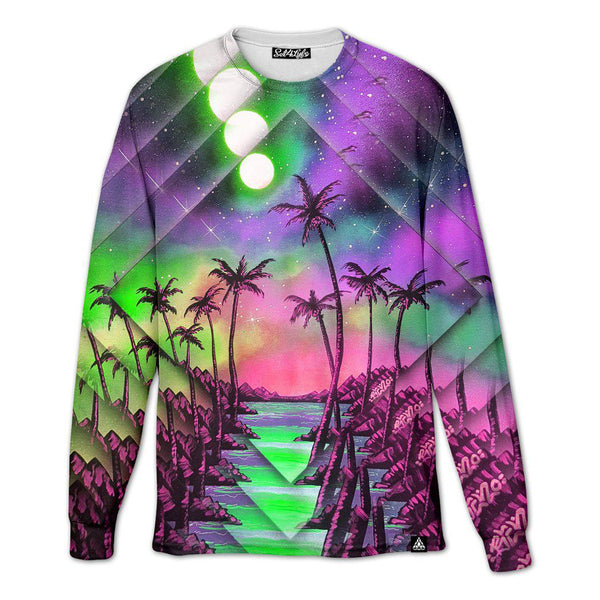 Set 4 Lyfe / Ryan Weisser - PALM TREE GLITCH LONG SLEEVE T - Clothing Brand - Long Sleeve T - SET4LYFE Apparel