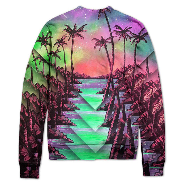 Set 4 Lyfe / Ryan Weisser - PALM TREE GLITCH VARSITY JACKET - Clothing Brand - Varsity Jacket - SET4LYFE Apparel