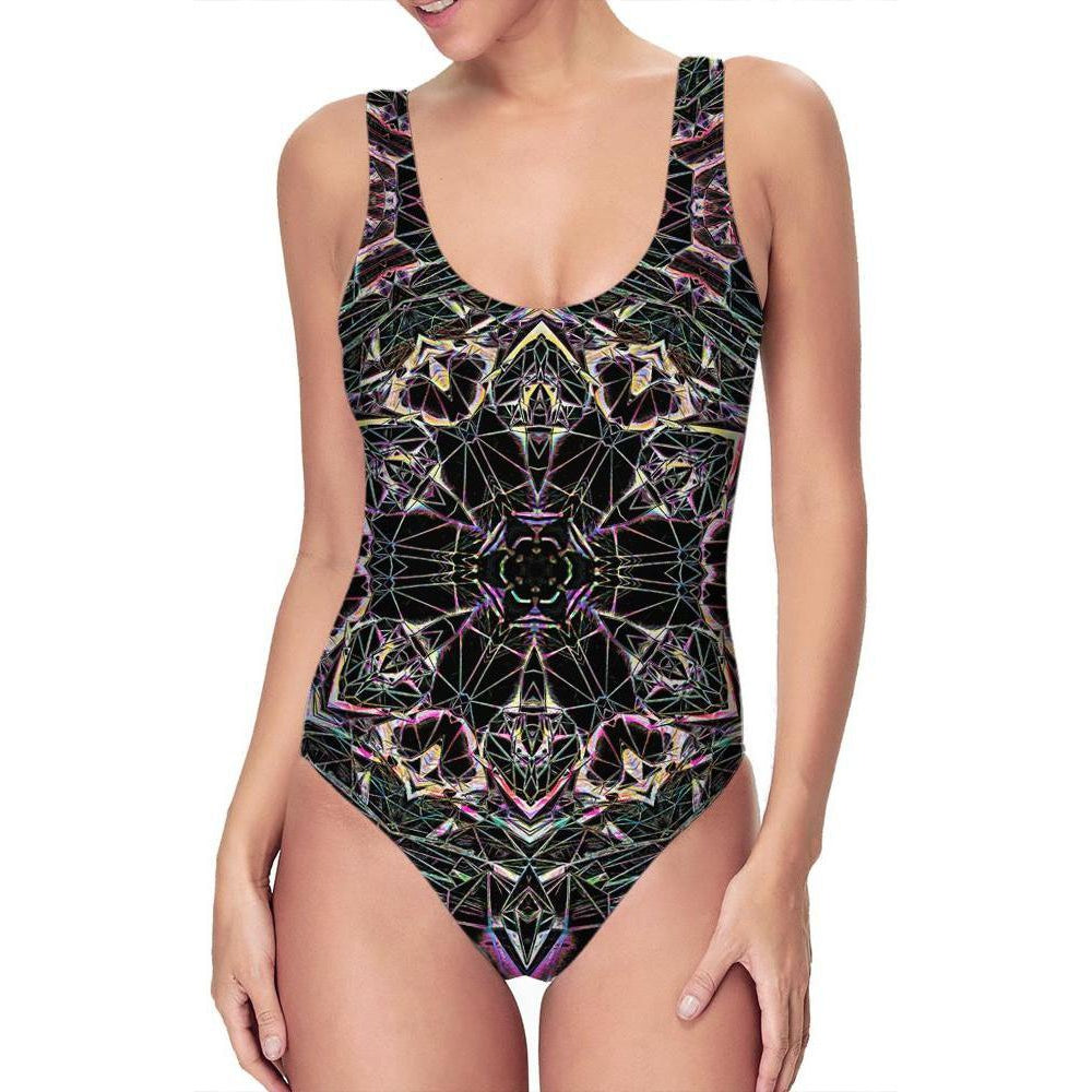 Set 4 Lyfe / Raining Brains - POLYRYTHM GLITCH DARK MATTER ONE PIECE SWIMSUIT - Clothing Brand - Swimsuit - SET4LYFE Apparel