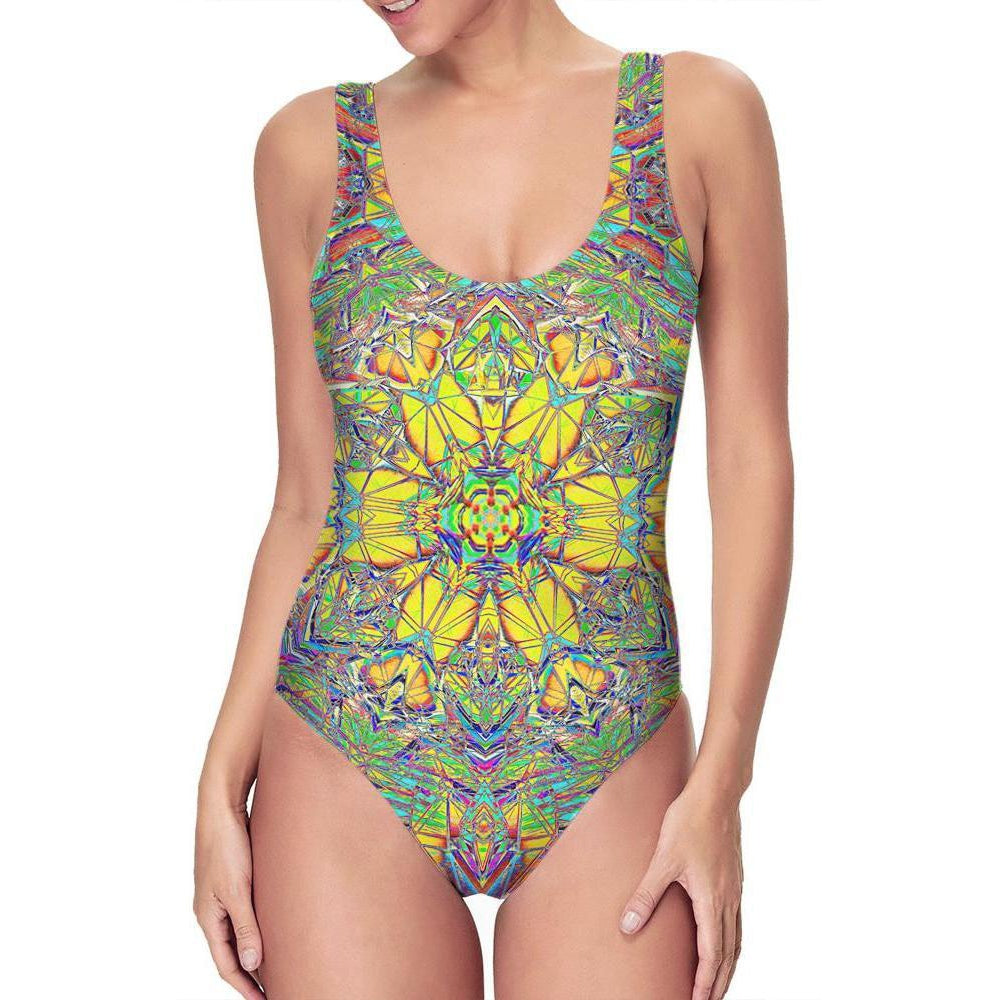 Set 4 Lyfe / Raining Brains - POLYRYHTM GLITCH DMT ONE PIECE SWIMSUIT - Clothing Brand - Swimsuit - SET4LYFE Apparel