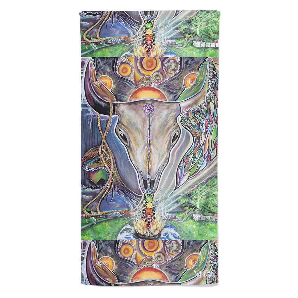 Set 4 Lyfe / Laura McGowan Art - SPIRIT OF THE BUFFALO BEACH THROW TOWEL - Clothing Brand - Beach Towel - SET4LYFE Apparel