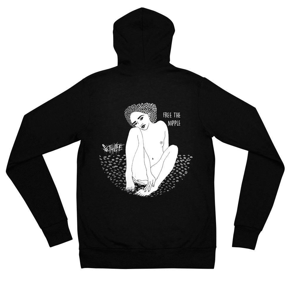 FREE THE NIPPLE ZIP UP HOODIE