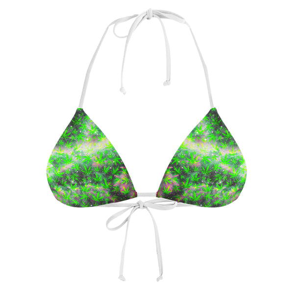 SPACE GANJA WHITE STRING BIKINI TOP