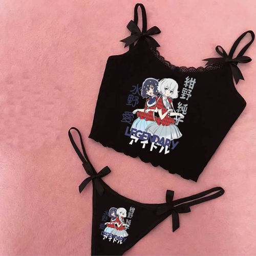 Y2K EMO GRAPHIC CROPPED TOP SET