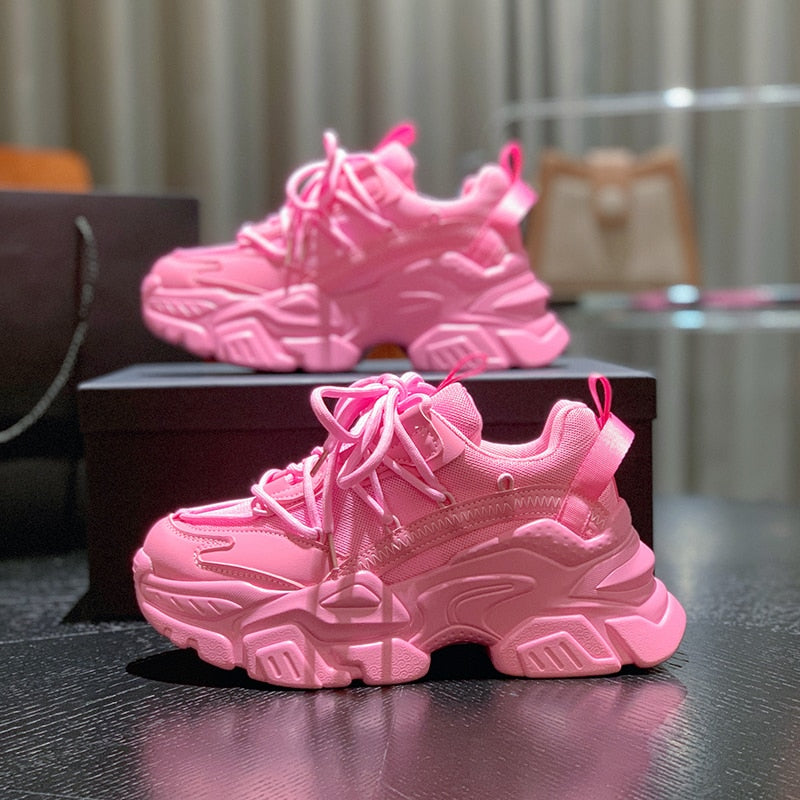 PINKY THICK BOTTOM CHUNKY SHOES