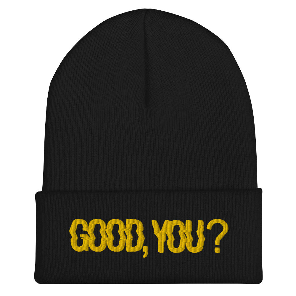 GOOD YOU TRIPPY WAVY LOGO BLACK BEANIE